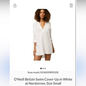 O'Neill White V-Neck Swim Cover-Up